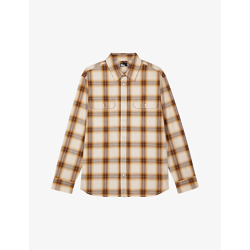  The Kooples Relaxed-fit long-sleeve checked cotton shirt