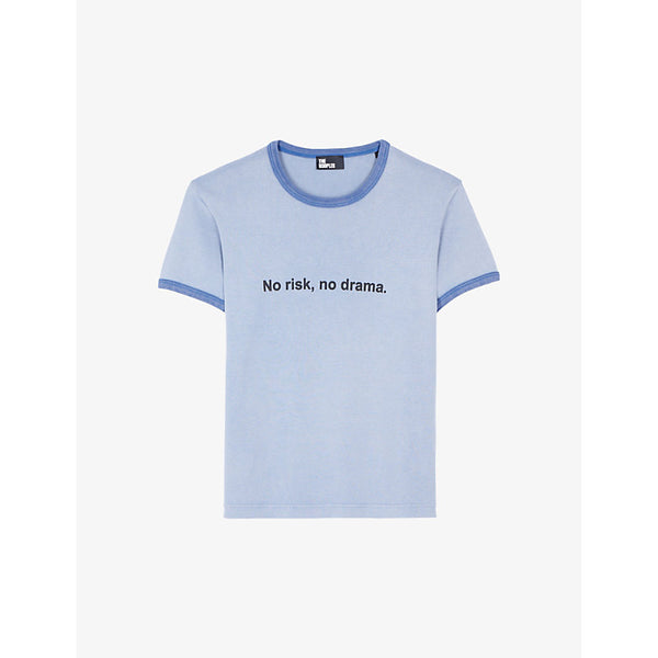 The Kooples No Risk slogan-print cotton-jersey T-shirt