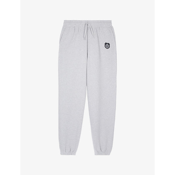 The Kooples Embroidered-patch straight-leg cotton-jersey jogging bottoms