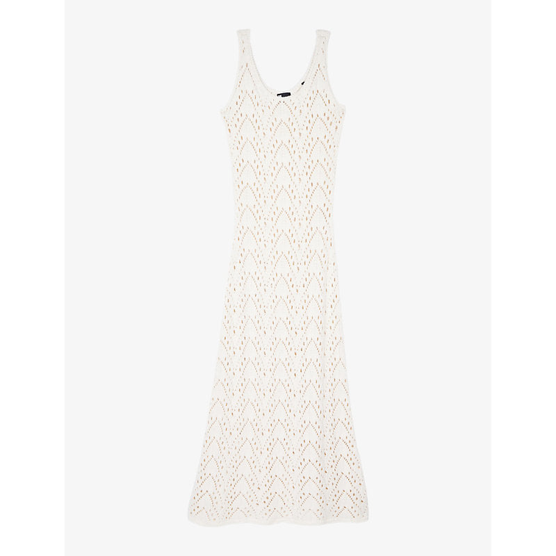  The Kooples Openwork fitted knitted maxi dress