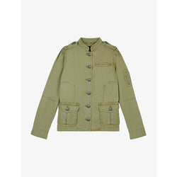  The Kooples Officer-collar patch-pockets cotton jacket