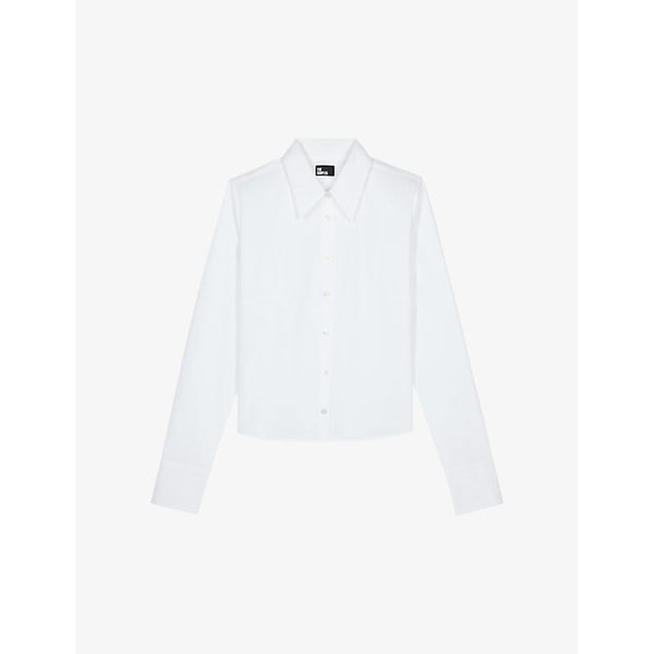 The Kooples Classic-collar fitted stretch cotton-poplin shirt