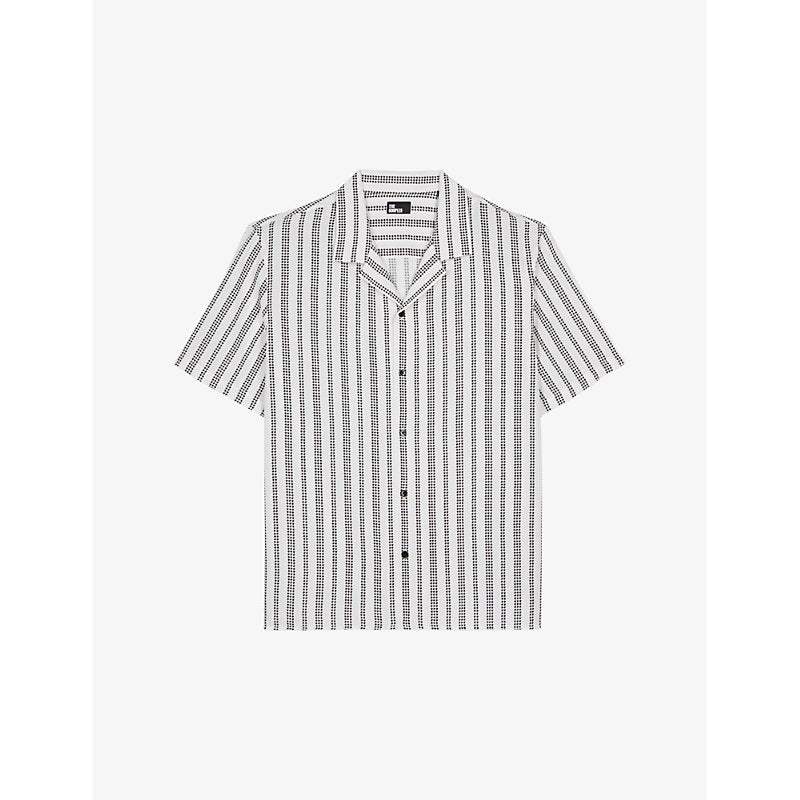  The Kooples Stripe-print straight-cut woven shirt