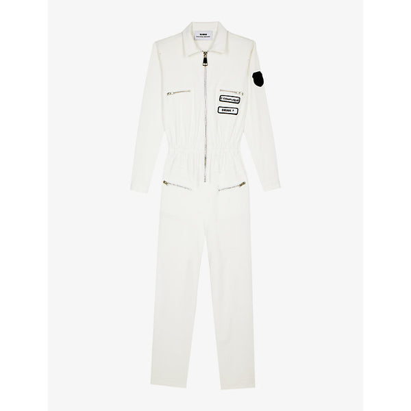 The Kooples x Carolina Ritzler removable-patches stretch-cotton jumpsuit