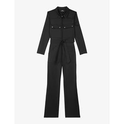  The Kooples x Carolina Ritzler Blazon-patch stretch-woven jumpsuit