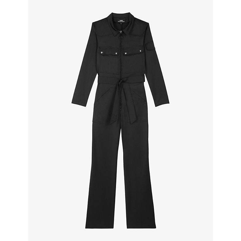  The Kooples x Carolina Ritzler Blazon-patch stretch-woven jumpsuit