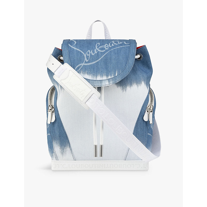 Christian Louboutin Explorafunk branded denim backpack | Christian Louboutin