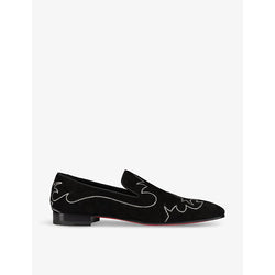 Christian Louboutin Dandysiago Strass velvet loafers | Christian Louboutin