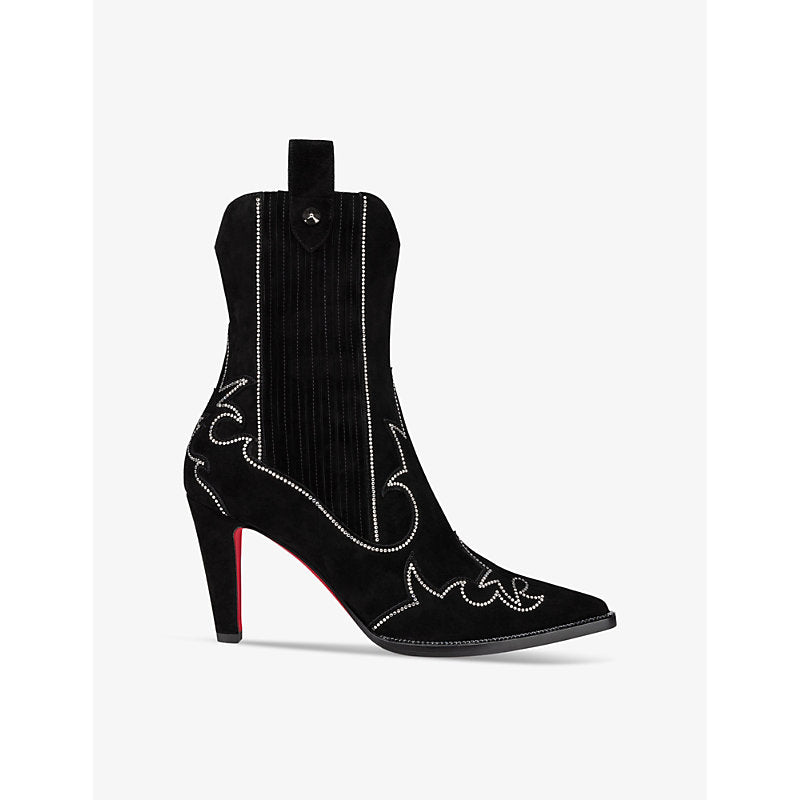 Christian Louboutin Santigag Strass 85 leather heeled boots | Christian Louboutin