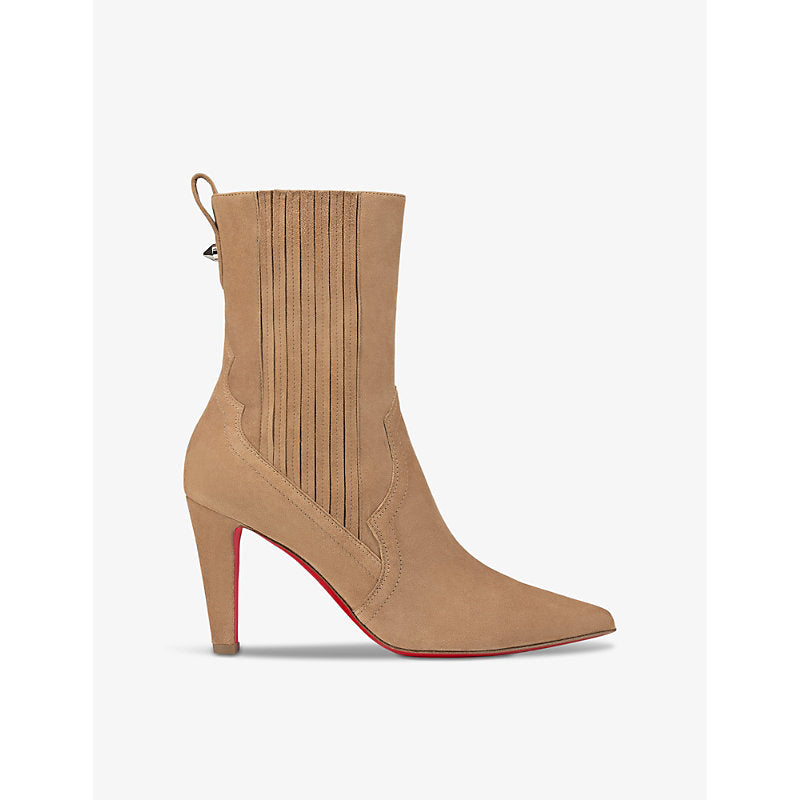 Christian Louboutin Santigag Strass 85 suede heeled boots