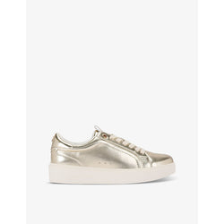 Kg Kurt Geiger Lovie metallic faux-leather low-top trainers | Kg Kurt Geiger