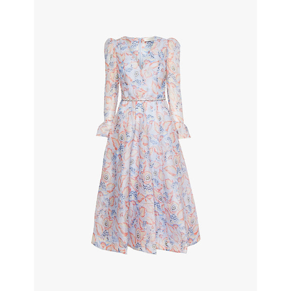 Zimmermann Eden flower-print linen and silk-blend midi dress