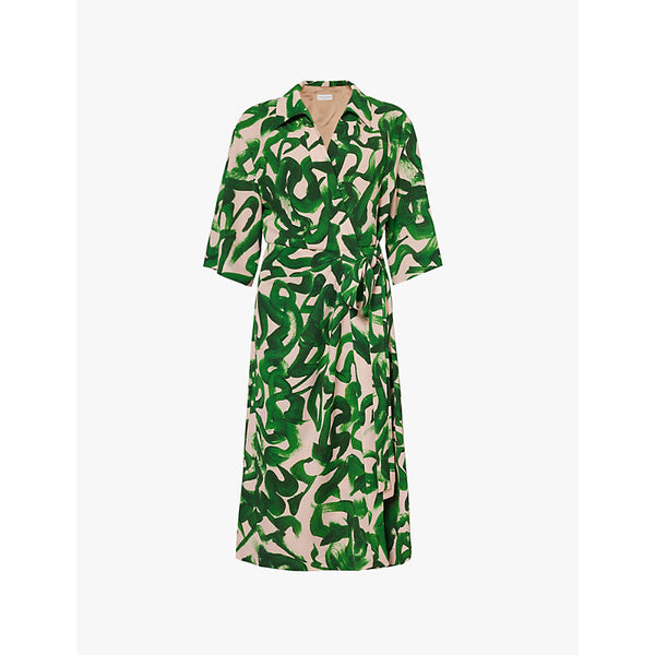 Dries Van Noten Dakolai abstract-print stretch-woven midi dress