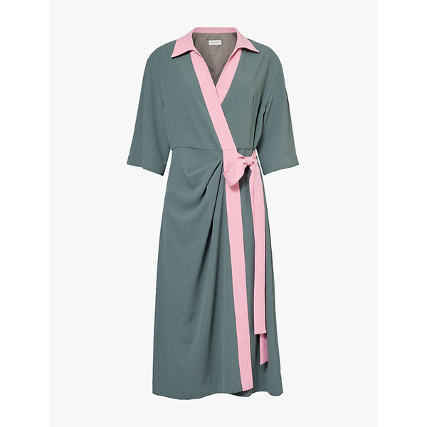 Dries Van Noten Dakolai wrap-design woven midi dress | DRIES VAN NOTEN