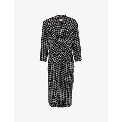 Dries Van Noten Darminas check-pattern wrap-front woven midi dress | DRIES VAN NOTEN