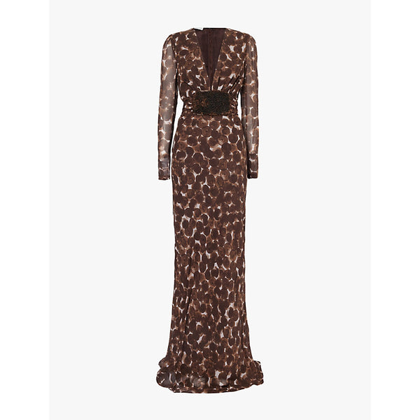 Dries Van Noten Dofilia geometric-print silk midi dress