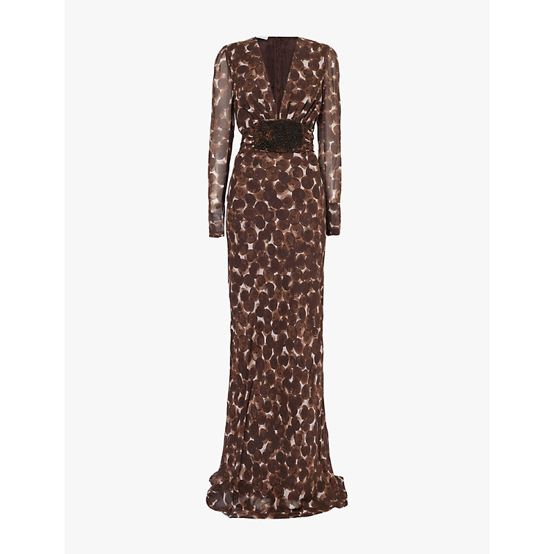 Dries Van Noten Dofilia geometric-print silk midi dress | DRIES VAN NOTEN