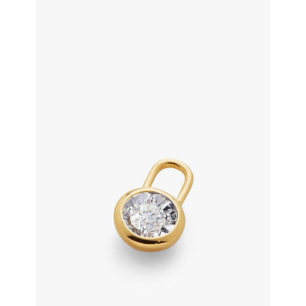 Monica Vinader Solitaire 18ct yellow gold-plated vermeil sterling-silver and 0.06ct lab-grown diamond earring charm