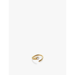  Monica Vinader Solitaire Wrap 18ct yellow gold-plated vermeil sterling-silver and 0.06ct lab-grown diamond ring