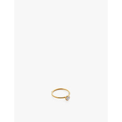 Womens Monica Vinader Solitaire 18ct yellow gold-plated vermeil sterling-silver and 0.06ct lab-grown diamond ring