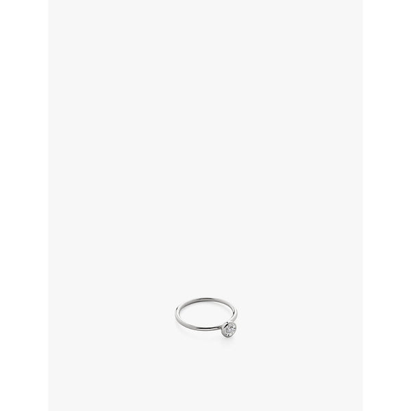  Monica Vinader Solitaire sterling-silver and 0.06ct lab-grown diamond ring