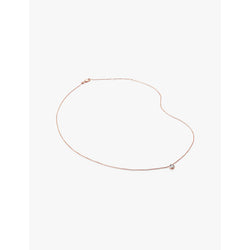 Monica Vinader Solitaire 18ct rose gold-plated vermeil sterling-silver and 0.06ct lab-grown diamond necklace