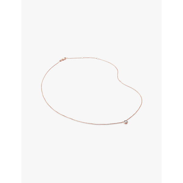 Monica Vinader Solitaire 18ct rose gold-plated vermeil sterling-silver and 0.06ct lab-grown diamond necklace