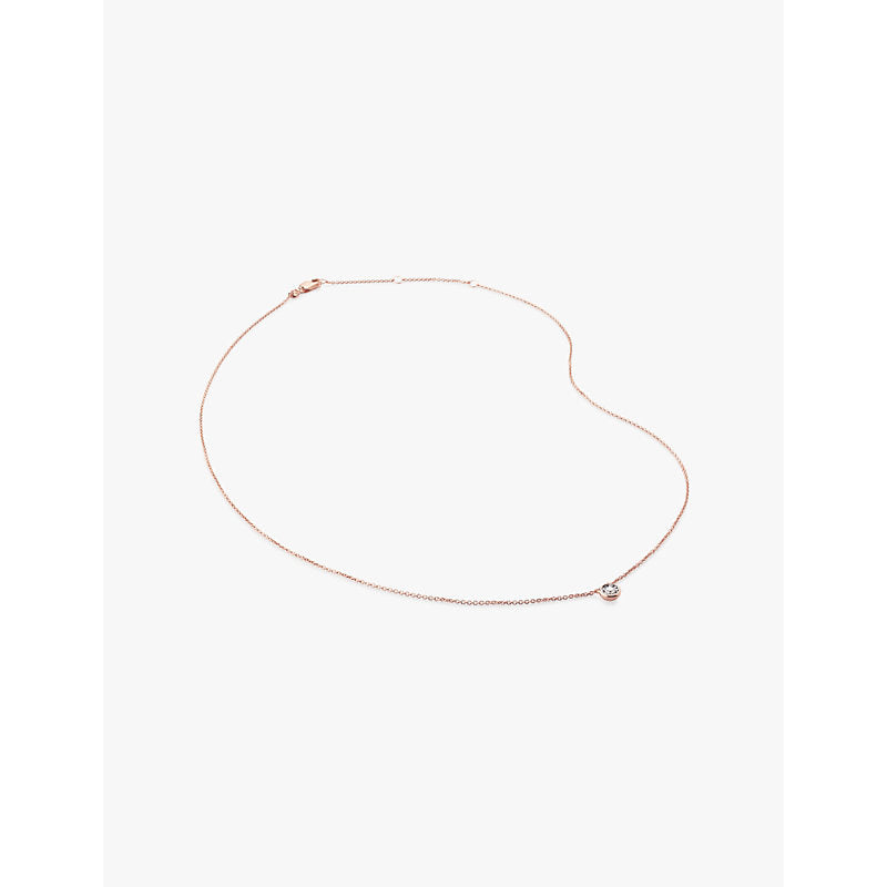 Monica Vinader Solitaire 18ct rose gold-plated vermeil sterling-silver and 0.06ct lab-grown diamond necklace