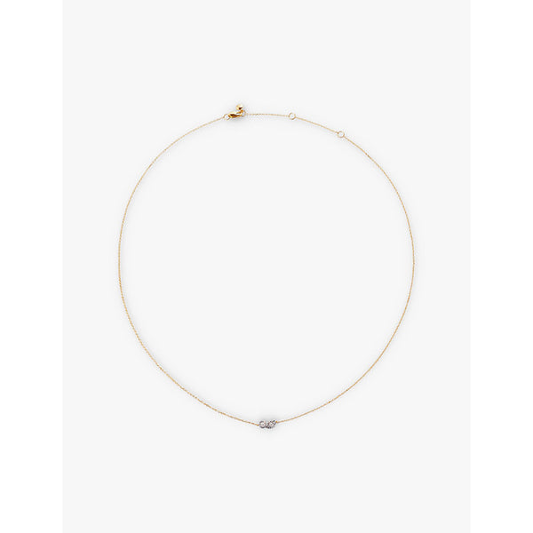 Monica Vinader Duo 14ct yellow-plated vermeil sterling-silver and 0.015ct lab-grown diamond necklace