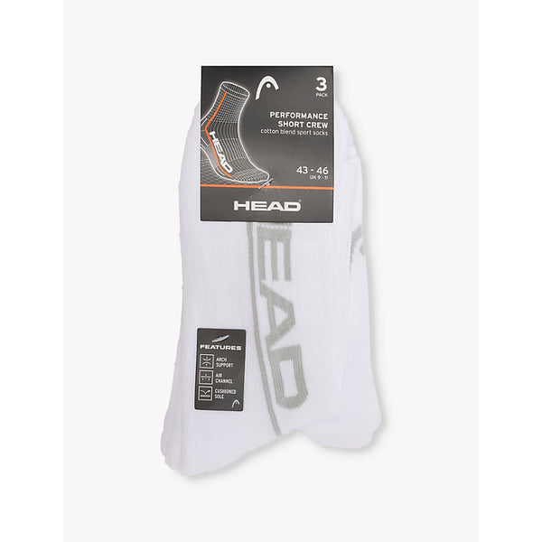  Head Brand-intarsia pack of three woven socks