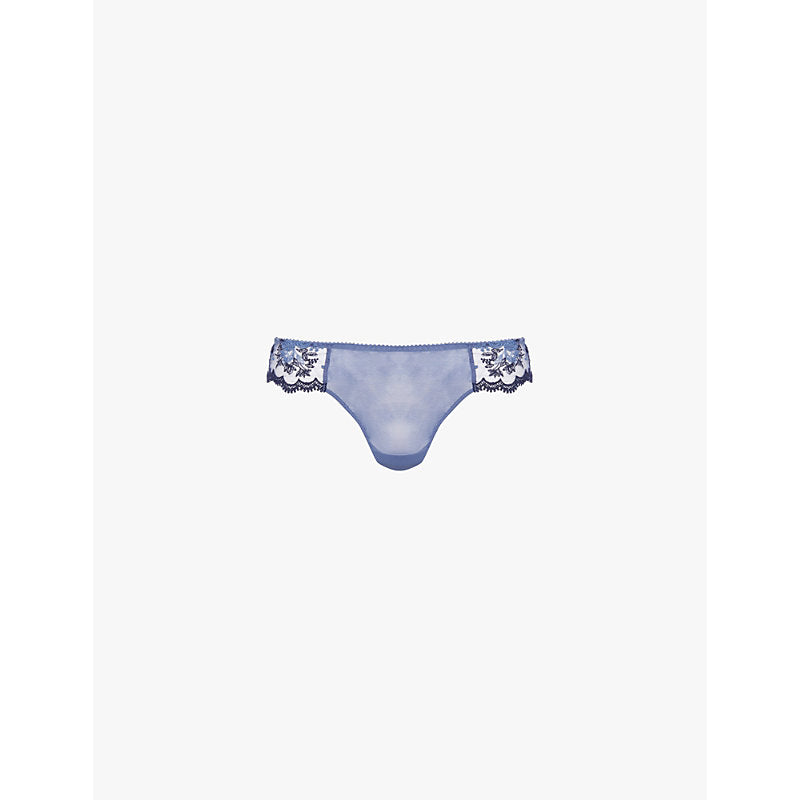  Simone Perele Intrigue mid-rise lace tanga briefs