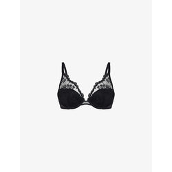 Womens Simone Perele Intrigue triangle underwired lace push-up bra