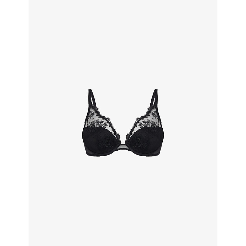 Womens Simone Perele Intrigue triangle underwired lace push-up bra