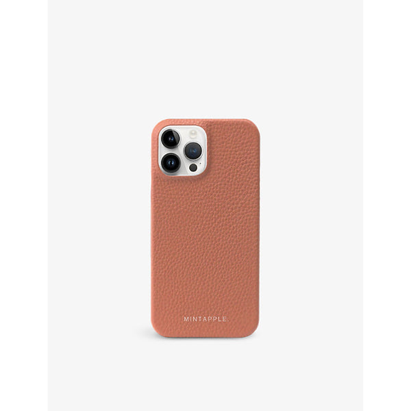 Mintapple Brand-print leather iPhone 15 Pro Max case