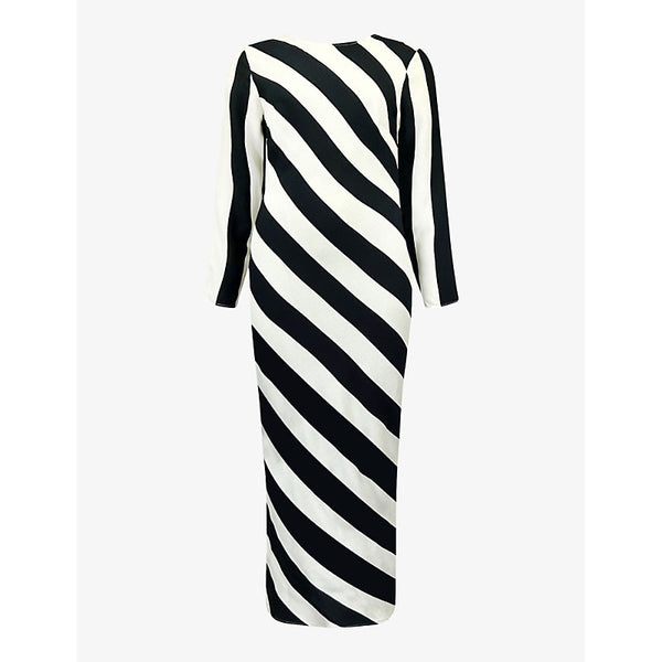  Ro&Zo Clara stripe-print woven maxi dress