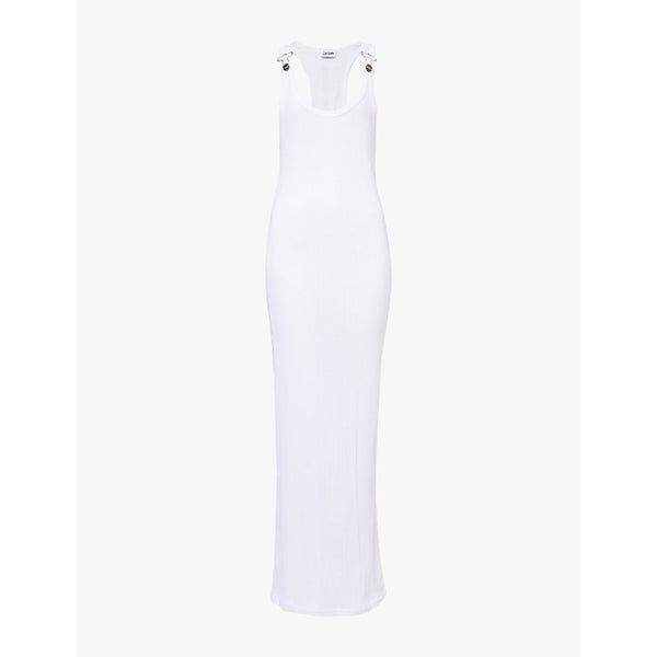 Jean Paul Gaultier Clip-embellished scoop-neck cotton-jersey maxi dress