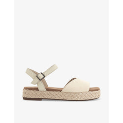 Toms Abby ankle-strap leather and woven&nbsp;espadrille sandals