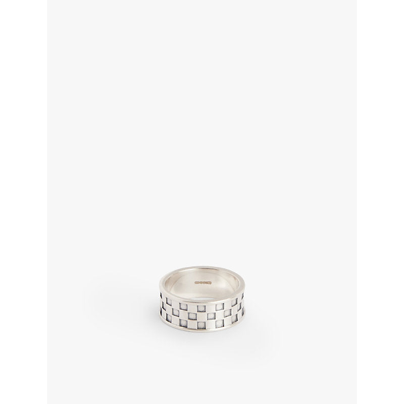  Serge Denimes Checked sterling-silver ring