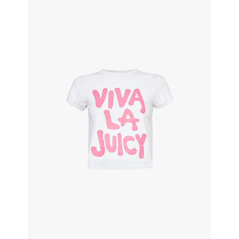  Juicy Couture The Icons 'Viva La Juicy' cropped cotton-jersey T-shirt