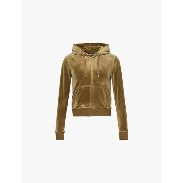  Juicy Couture Robertson logo-embroidered velour zip-up hoody