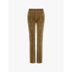  Juicy Couture Del Ray straight-leg mid-rise velour jogging bottoms