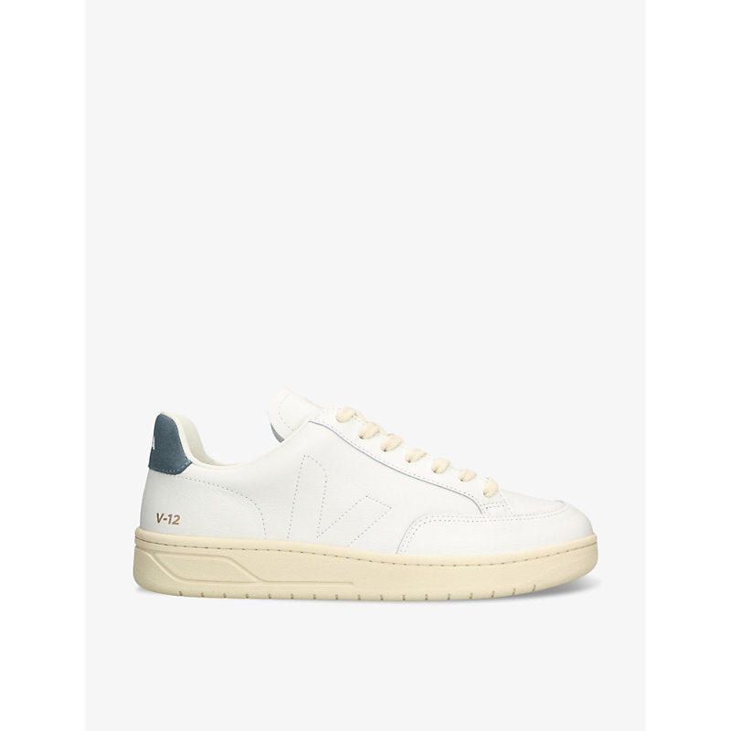  Veja Men's V12 logo-embroidered leather low-top trainers