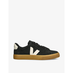  Veja Campo Bold logo-embroidered suede low-top trainers