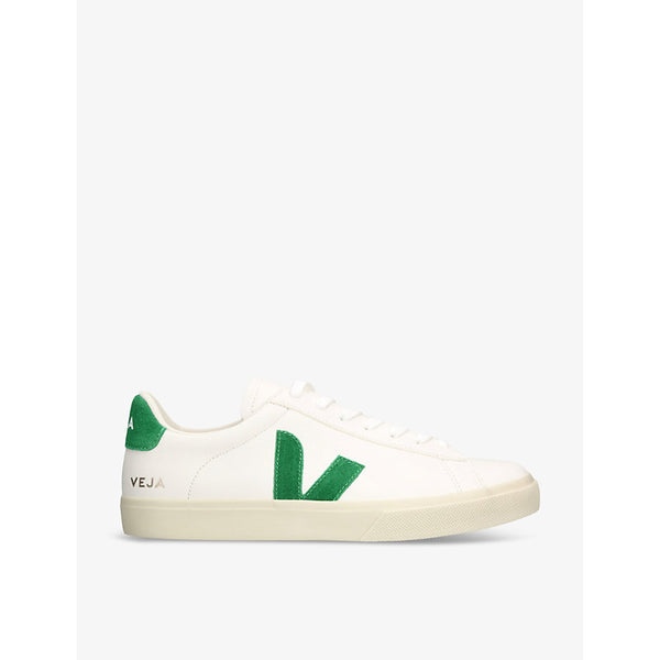  Veja Men's Campo logo-embroidered leather low-top trainers