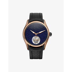 H.Moser & Cie 3804-0901 Pioneer Tourbillon rose-gold and rubber automatic watch