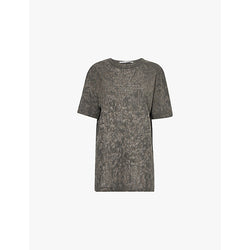  Alexander Wang Splatter-wash short-sleeve cotton and hemp-blend jersey T-shirt