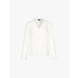  Theory Notched lapels long-sleeves regular-fit silk blazer