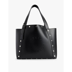  Stella Mccartney Studded perforated-logo faux-leather tote bag