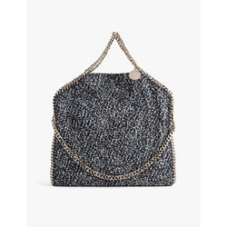 Womens Stella Mccartney Denim-tweed-texture cotton tote bag