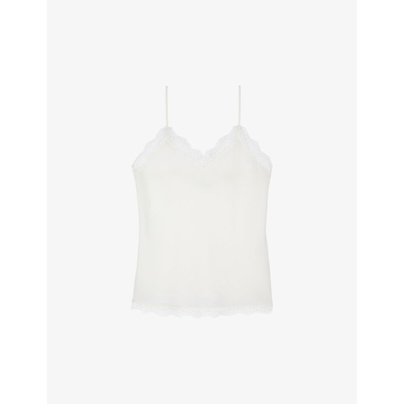  The Kooples Lace-embroidered relaxed-fit silk top